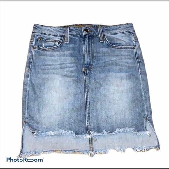 Joe’s Jeans Authentic Hi-Lo MIDI Collectors Edition Light Denim Skirt Size 26 - Picture 1 of 9